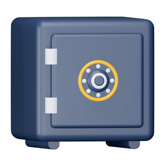 Safe 3d rendering isometric icon.