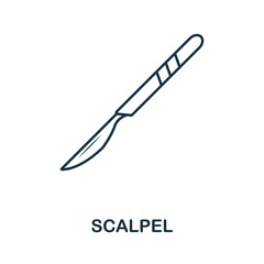 Obraz premium Scalpel icon. Simple element from medical services collection. Filled monochrome Scalpel icon for templates, infographics and banners
