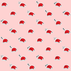 Hand Drawn Christmas Hat Seamless Pattern