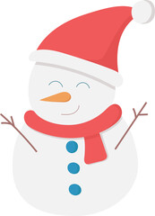 Cute cartoon snowman