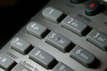 Number pad on remote control