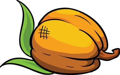 Cartoon  halloween pumpkin head with scary expression. Vector illustration of jack-o-lantern