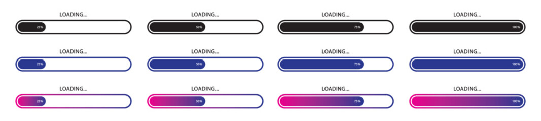 Obraz premium Loading progress icon. Download progress icon, vector illustration