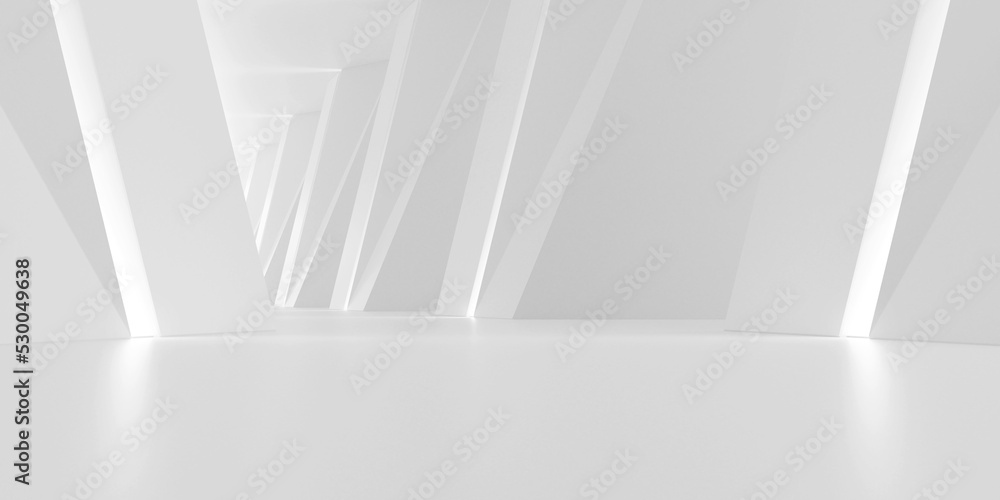 Aufkleber 3d render of abstract concrete architecture design.