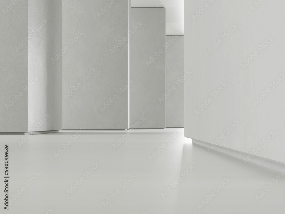 Aufkleber 3d render of abstract concrete architecture design.
