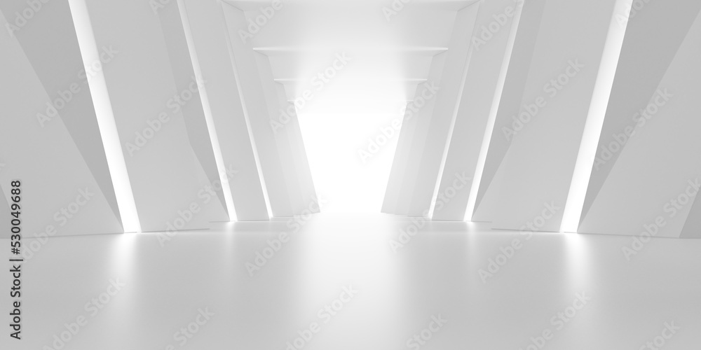 Fototapete 3d render of abstract concrete architecture design.