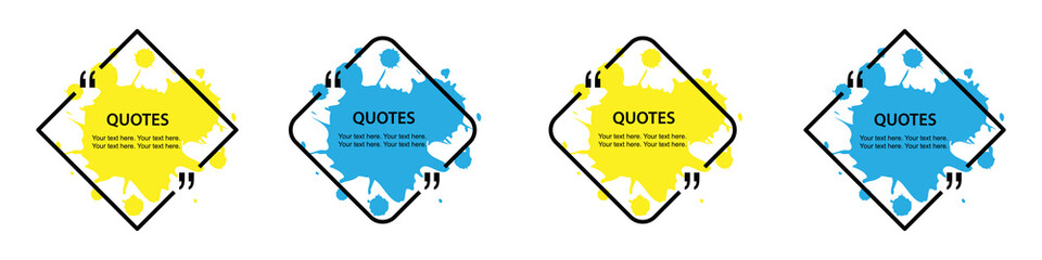 Quotes frame icon. Quotes template icon. Speech frame template, vector illustration