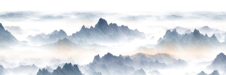mountains in the fog