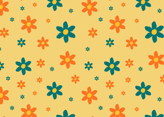 Colorful flowers seamless pattern