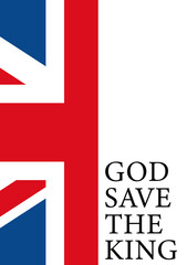 Union Jack mit dem Spruch "God save the king"