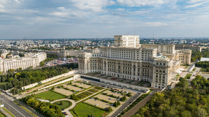 Aerial view at Bucharest on a sunny day 