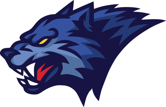 Wolf Logo of Sports Mascot Design Vector Illustration