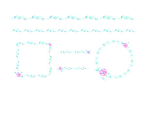 レトロ薔薇のフレーム、ライン