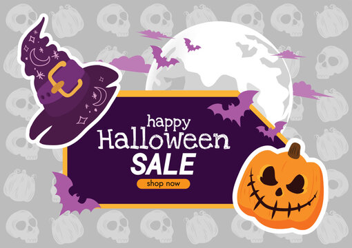 cute spooky halloween labels vector design