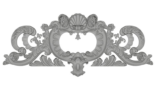Polygonal model of a decorative ornament isolated on a white background. 3D. Vector illustration.