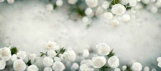 Abstract background of flowers on snow.
