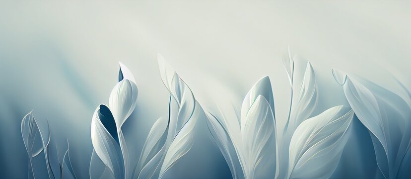3D picture of abstract flowers in pale tones.