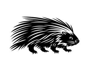 Animal porcupine icon isolated on white background. - obrazy, fototapety, plakaty