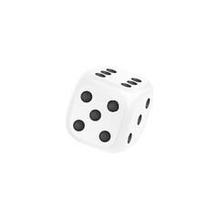 Realistic dice with black dots for board games, vector illustration
