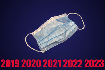 A new jump in the incidence of the Omicron strain. The return of the coronavirus. Lettering 2022...