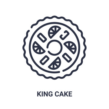 King Cake Icon From Miscellany Food Collection.Icons Such As Cake, Food Icons. Simple Thin Line Icon Vector Illustration.