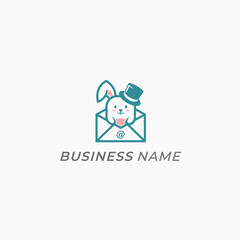 design logo creative email and rabbit