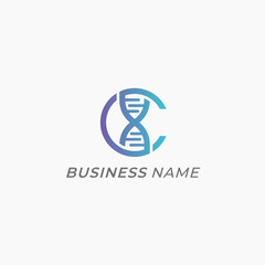 design logo creative letter C and DNA