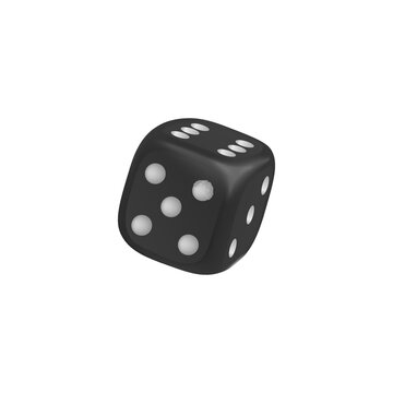 Game dice or black craps cube template realistic vector illustration isolated.