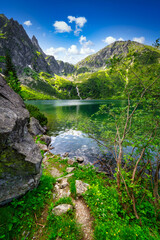 Fototapeta na wymiar Amazing landscape of the Eye of the Sea Lake in Tatra Mountains, Poland