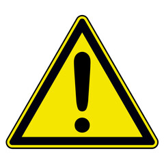 Exclamation danger sign, symbol isolated, triangle warning icon illustration.