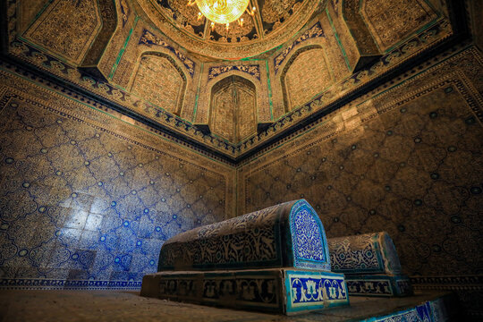 Colorful Building of Pahlavan Mahmoud Mausoleum in Khiva, Uzbekistan