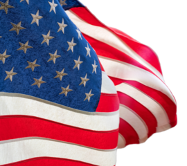 American National Holiday. Flag with American stars, stripes and national colors. Independence Day. 4th July. Patriot day.