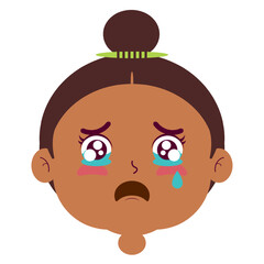 girl crying face cartoon cute