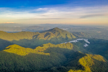 Fototapeta na wymiar BEAUTIFUL LANDSCAPE PHOTOGRAPHY OF TRUOI LAKE VIEW FROM TOP OF BACH MA NATIONAL PARK IN HUE, VIETNAM