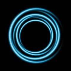 Abstract Neon Blue Circle Frame Light. Vector Illustration
