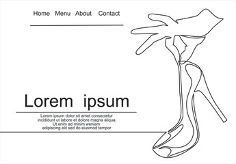 Women's shoes.Shoes Icon Vector. Emblem or logotype elements for shoemaker.