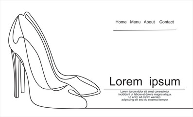 Women's shoes.Shoes Icon Vector. Emblem or logotype elements for shoemaker.