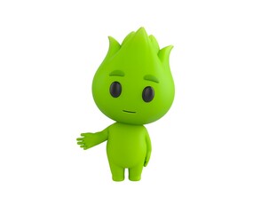 Fototapeta premium Nature Mascot character Giving a helping hand in 3d rendering.