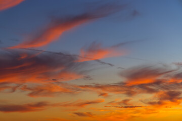Beautiful sky with cloud before sunset