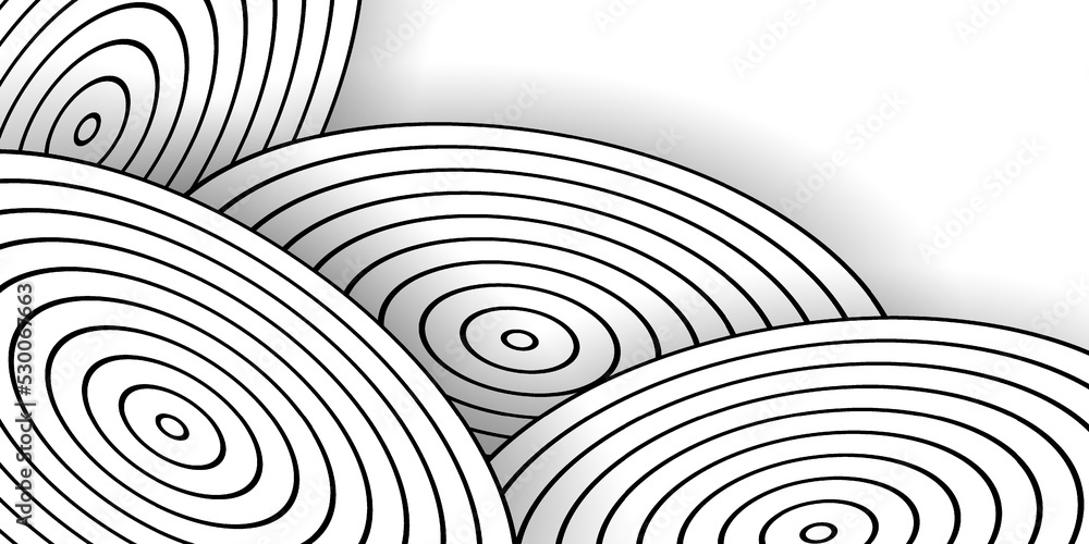 Poster abstract white background with round lines. round shapes overlap. modern abstract vector texture.