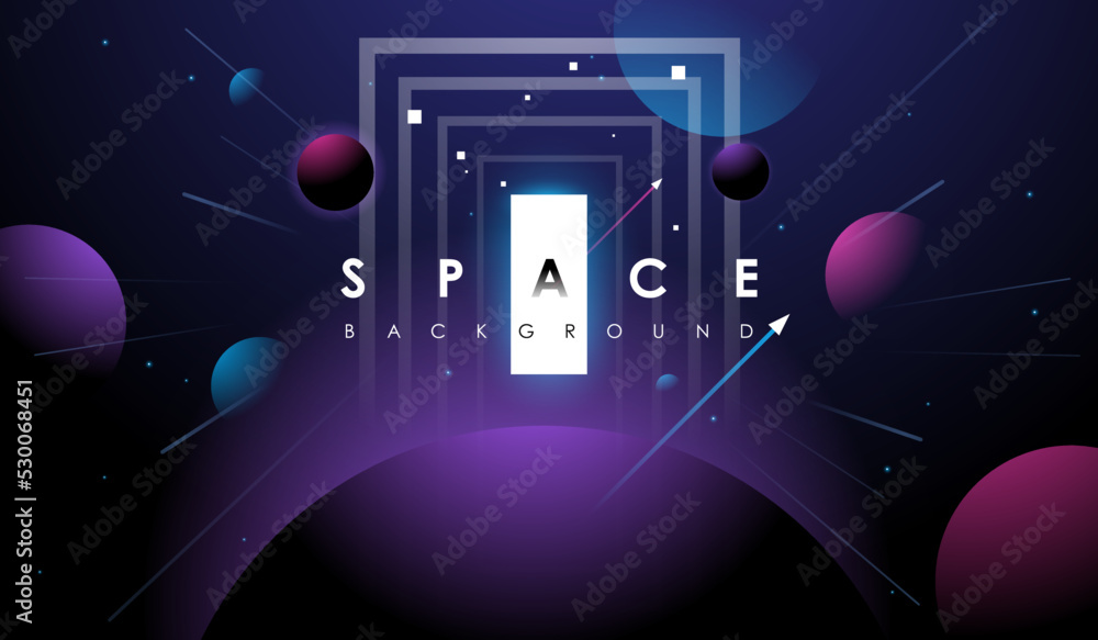 Poster vector universe background for presentation design. brochure template with space elements.