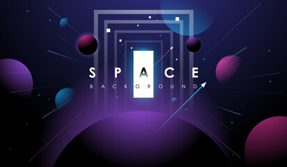 Vector Universe background for presentation design. Brochure template with space elements.