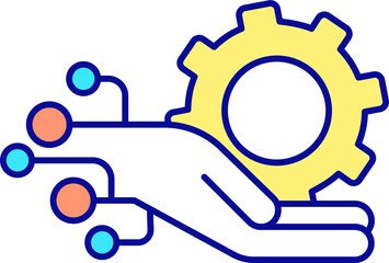 Provide device repair service RGB color icon. Personal computer breakdown fixing. Electronics maintenance. Isolated vector illustration. Simple filled line drawing