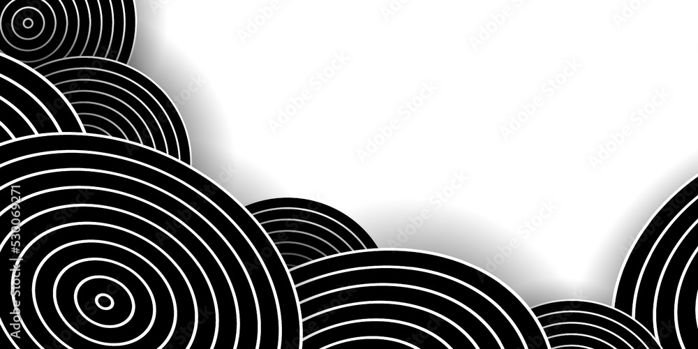 Poster abstract white background with round lines. round shapes overlap. modern abstract vector texture.