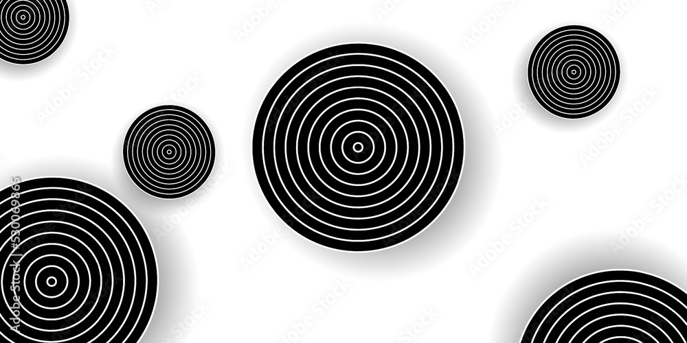 Poster abstract white background with round lines. round shapes overlap. modern abstract vector texture.