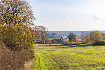 House by a field in the countryside