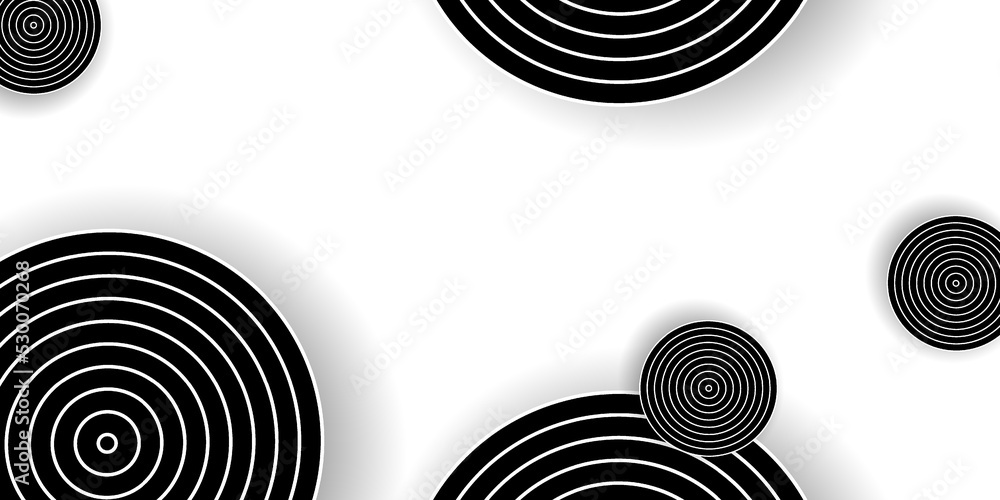 Poster abstract white background with round lines. round shapes overlap. modern abstract vector texture.