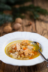 Traditional Christmas food in Czech Republic - fish soup