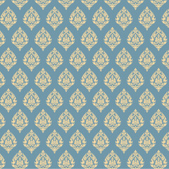 Thai pattern background of flower element. Asian traditional art design.