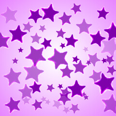 Obraz premium Neon stars glowing night sky objects vector illustration. Blue led light neon stars holiday decor.